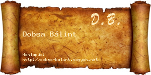 Dobsa Bálint névjegykártya