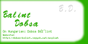 balint dobsa business card